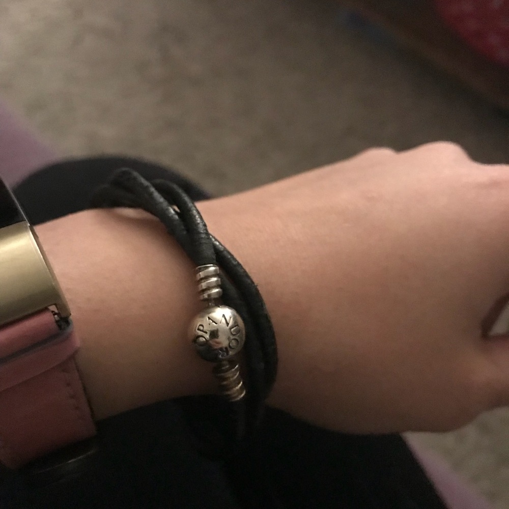 Pandora Smooth Leather Triple Wrap Bracelet